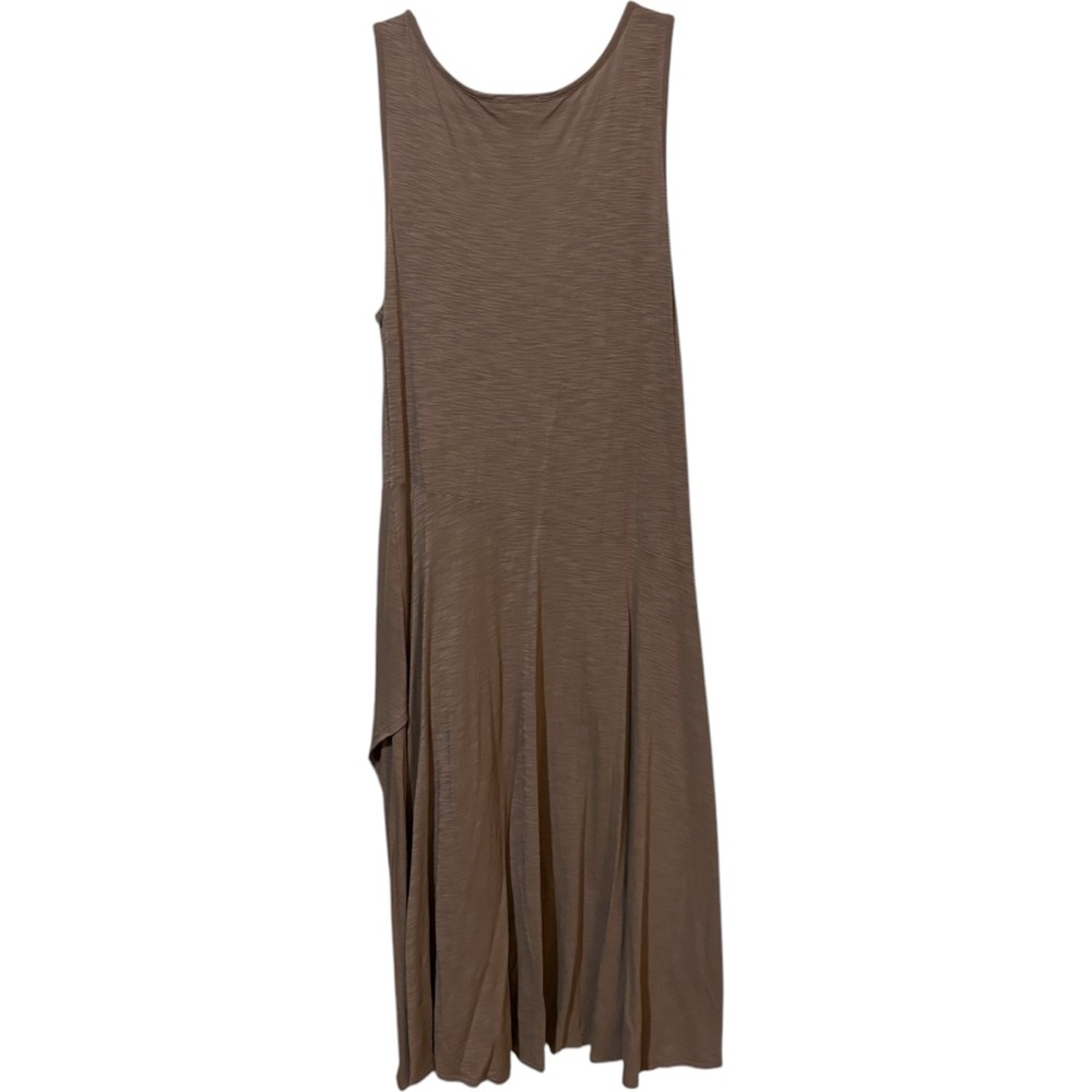 Lilla P Asymmetric Layer Dress Tan Light Brown Sleeveless Crewneck - Picture 4 of 7